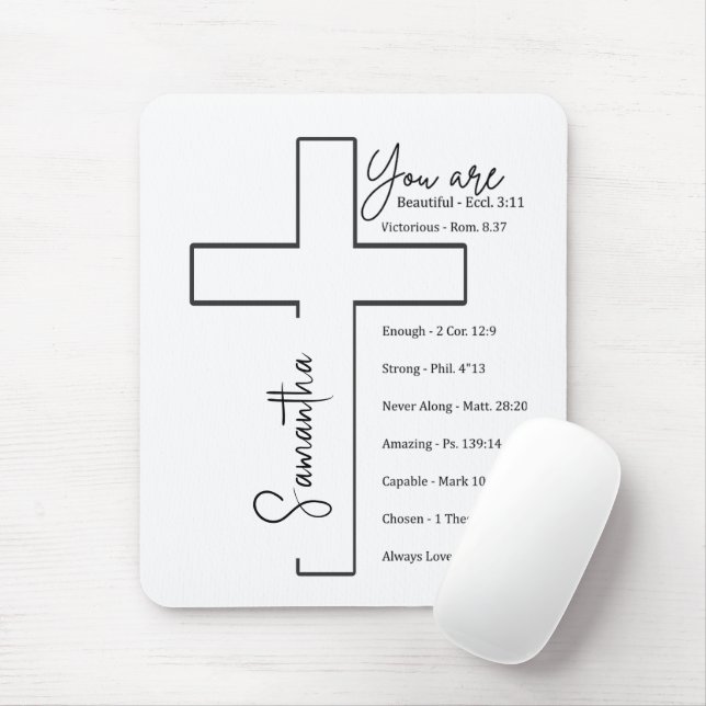Mousepad Você é linda cruz personalizada (Com mouse)