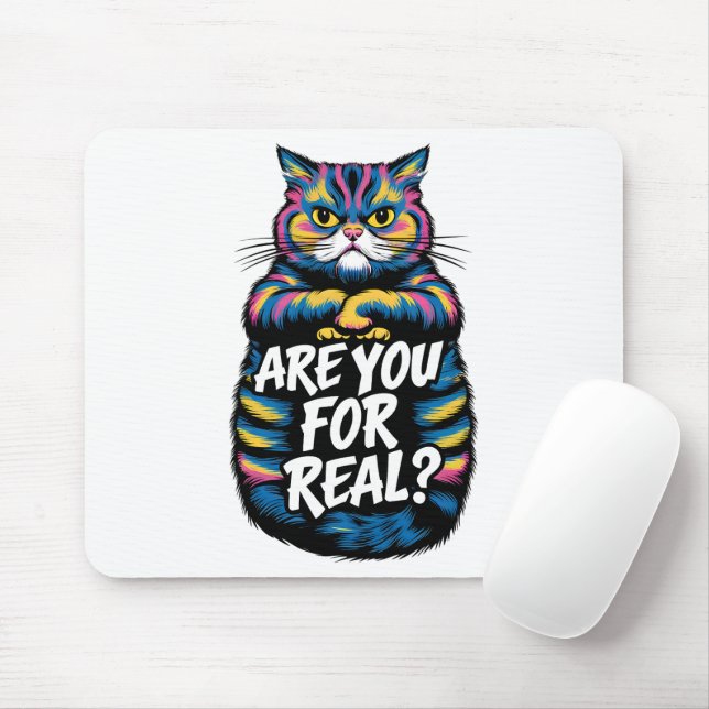 Mousepad Você É Mesmo Engraçado Gato Mal-Humorado (Com mouse)
