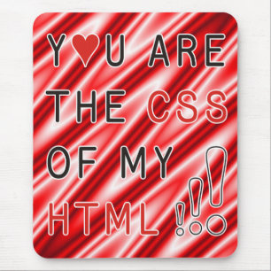 Mousepad Você é meu CSS - ondas brancas vermelhas