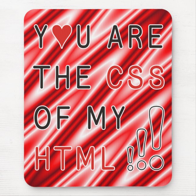 Mousepad Você é meu CSS - ondas brancas vermelhas (Frente)