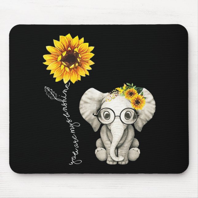 Mousepad Você É Meu Elefante De Girassol De Hippie (Frente)