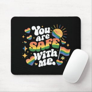Mousepad Você está seguro comigo Gay do arco-íris LGBT