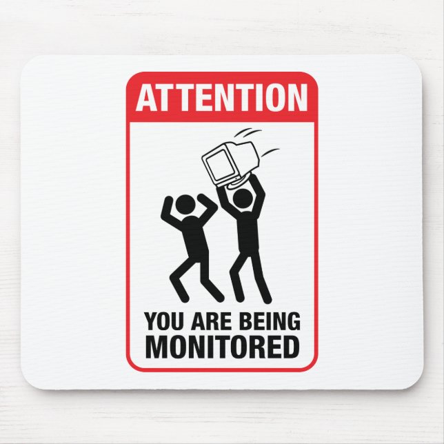 Mousepad Você está sendo monitorado - humor do escritório (Frente)