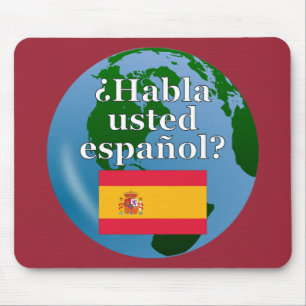 Mousepad Você fala espanhol? Em espanhol. Sinalizador e glo