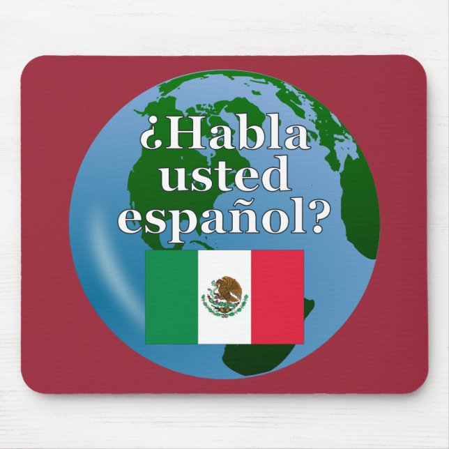 Mousepad Você fala espanhol? Em espanhol. Sinalizador e glo (Frente)