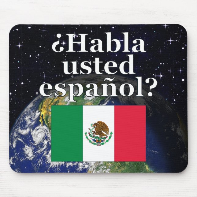 Mousepad Você fala espanhol? Em espanhol. Sinalizador e Ter (Frente)
