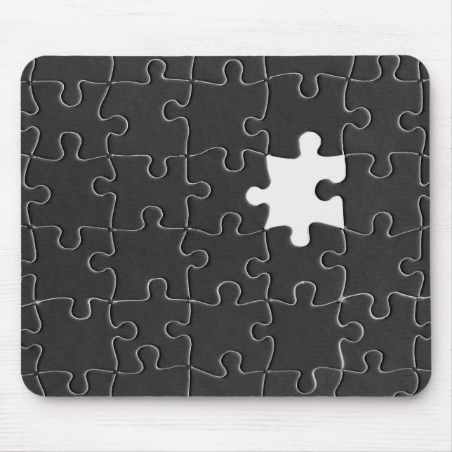 Mousepad Você Me Completa Romântico Jogo de Montar Preto e  (Frente)