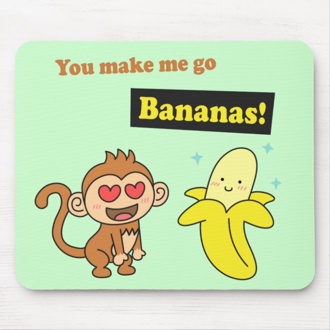 Mousepad Você me deixa Louco, Humor de Amor Fofo (Frente)
