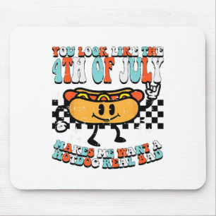 Mousepad Você parece o 4 de julho, Retro Hotdog Homens Patr