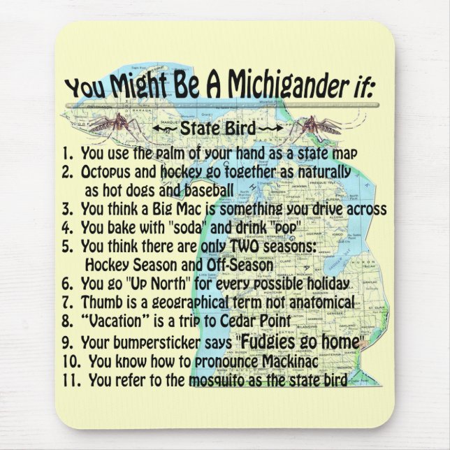 Mousepad Você Pode Ser Um Michigander Se: (Frente)
