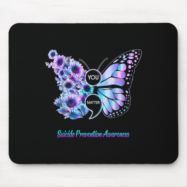 Mousepad Você Prevenção ao Suicídio Ponto e Vírgula Borbole (Frente)