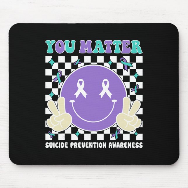 Mousepad Você Problema Azul Turquesa Roxo Conscientização S (Frente)