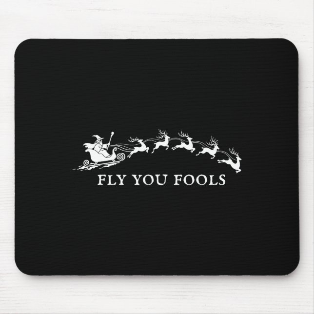 Mousepad Voceis Papai Noel Voando Renas Natal Engraçado (Frente)