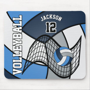 Mousepad Voleibol 🏐 esporte em Cinza azul, branca