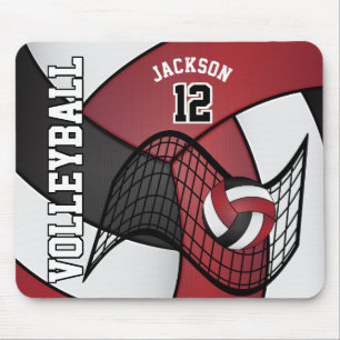 Mousepad Voleibol 🏐 esporte em vermelho escuro, branco e