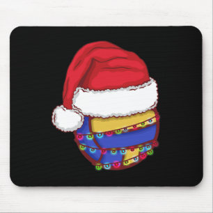 Mousepad Voleibol Natal Luz Santa Hat Engraçado Volley
