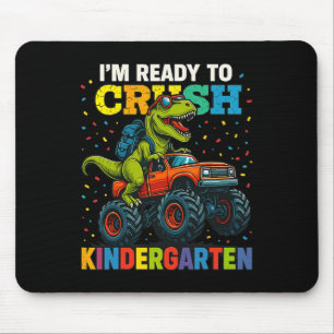 Mousepad Voltando à escola menino dinossauro estou pronto p