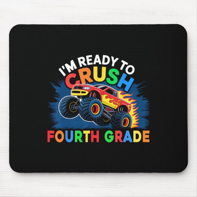 Mousepad Voltando à Escola Meninos de Caminhão Monstro Prim (Frente)