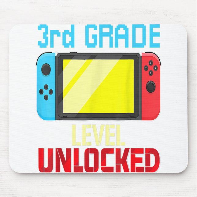 Mousepad Voltar à escola de vídeo Gamer de nível 3 (Frente)