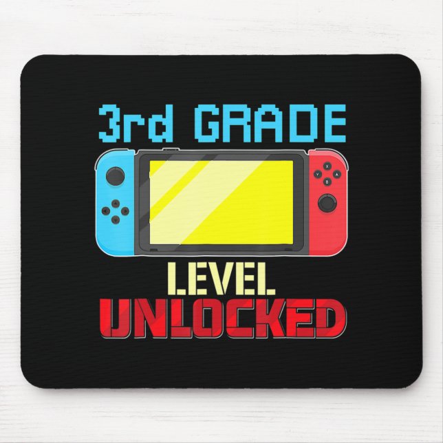 Mousepad Voltar à escola de vídeo Gamer de nível 3 (Frente)