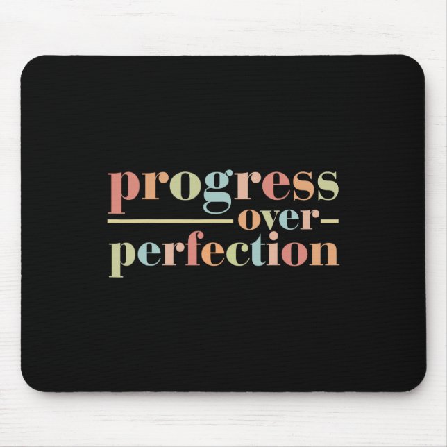 Mousepad Voltar Ao Progresso Escolar Sobre A Perfeição Vint (Frente)