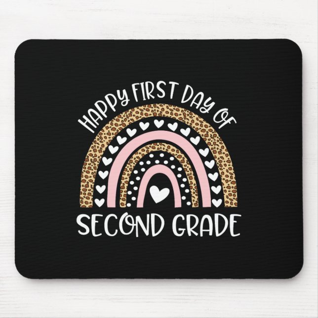 Mousepad Voltar às Cores do Arco-íris Feliz Primeiro Dia do (Frente)