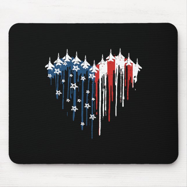 Mousepad Voo Retro Jet Avião Bandeira Americana Quarto (Frente)
