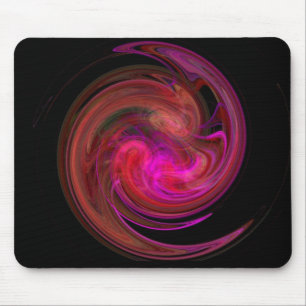 Mousepad VORTEX DE LUZ VERMELHA PRETA, Arte Fractal