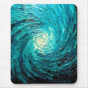 Mousepad Vórtice Abstrato de Oceano Turquesa