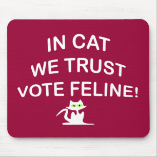 Mousepad Votar Cat com Texto Branco