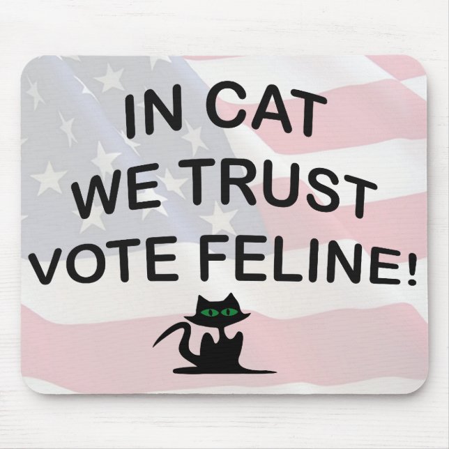 Mousepad Vote Cat com Bandeira Americana (Frente)