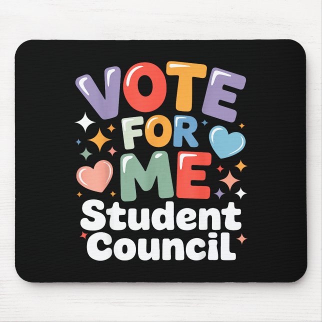 Mousepad Vote For Me Student Council Vibes School Election  (Frente)