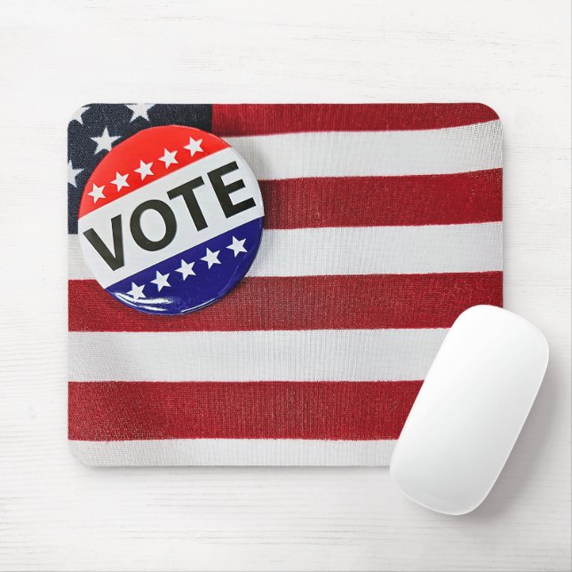 Mousepad Vote Pin em uma bandeira americana (Com mouse)