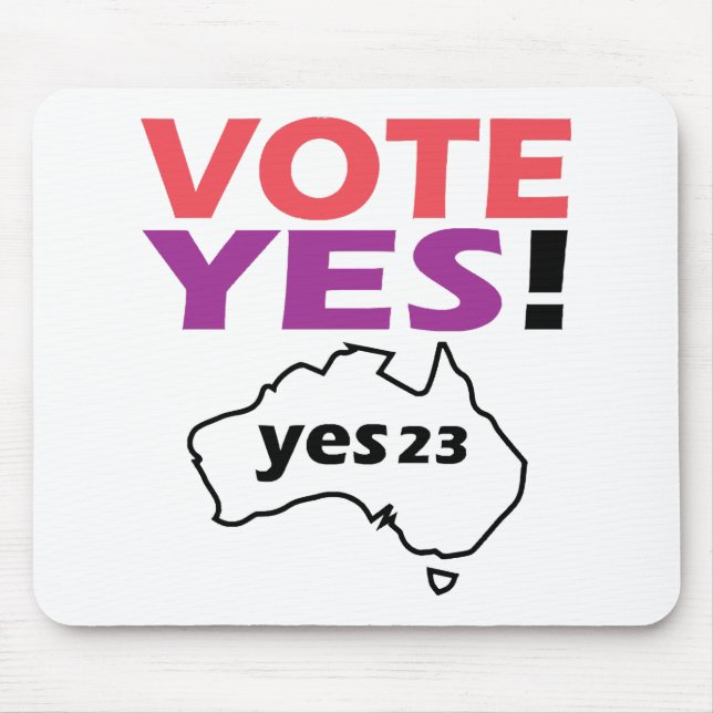 Mousepad Vote Sim Para a Voz dos Indígenas Australianos (Frente)