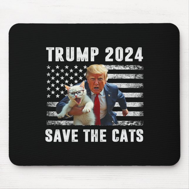 Mousepad Vote Trump 2025 Funny Save The Cats  (Frente)