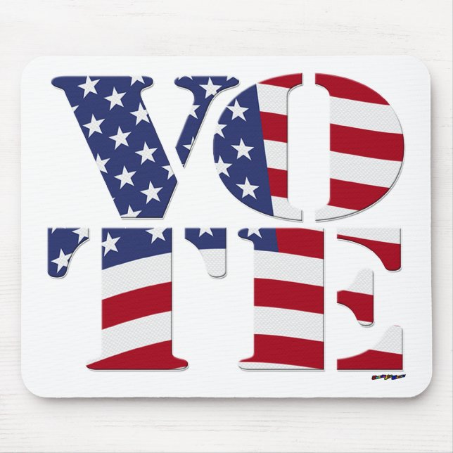 Mousepad VOTE "V O T E" com a BANDEIRA DOS EUA (Frente)