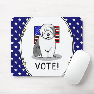 Mousepad Votem! Velha Cinza Inglesa Sheepdog 1 Política Cus