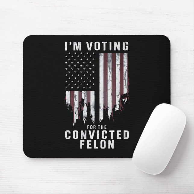 Mousepad Voto a favor do condenado Felon Pro Trump 2024 (Com mouse)
