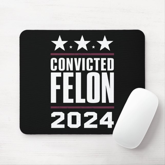 Mousepad Voto a favor do condenado Felon Pro Trump 2024 (Com mouse)