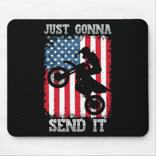 Mousepad Vou Enviar Patriótico Motocross Dirt Bike D