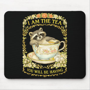 Mousepad Vou ter o chá com guaxinim engraçado britânico