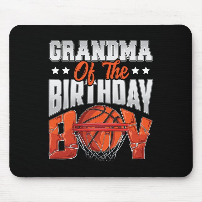Mousepad Vovó de aniversário de basquete Boy Family Baller  (Frente)