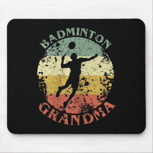 Mousepad Vovó de Badminton Feminino Angustiado Vintage Badm