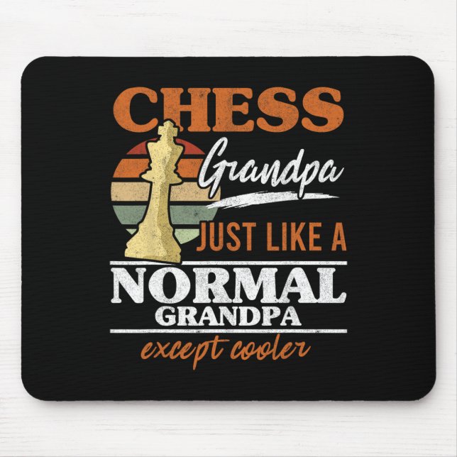 Mousepad Vovô De Xadrez Como Um Xadrez Normal De Avô (Frente)