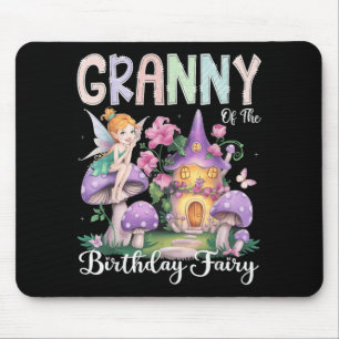 Mousepad Vovó Do Par De primeiro aniversario De Fada De Ani