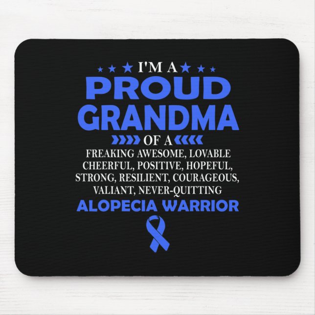 Mousepad Vovó Orgulhosa Da Alopecia Warrior T (Frente)
