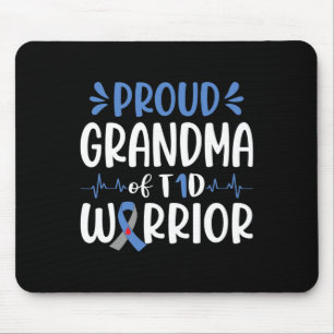 Mousepad Vovó Orgulhosa Do T1d Diabetes Sensibilização Bl