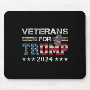 Mousepad Vovô pai Veteranos Para Trump 2024 American Flag