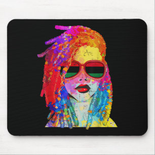 Mousepad Vovó Preto Rainha Afro de Arte de Cabelo
