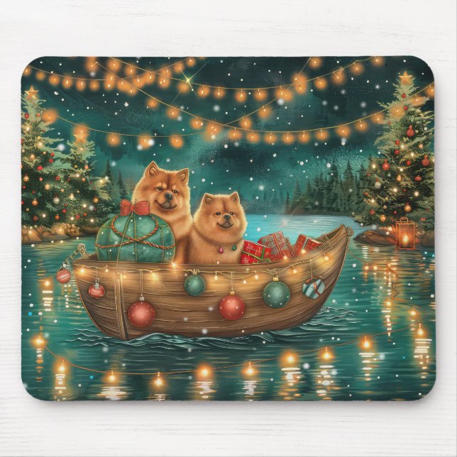 Mousepad Voyage festiva de Natal Chow (Frente)